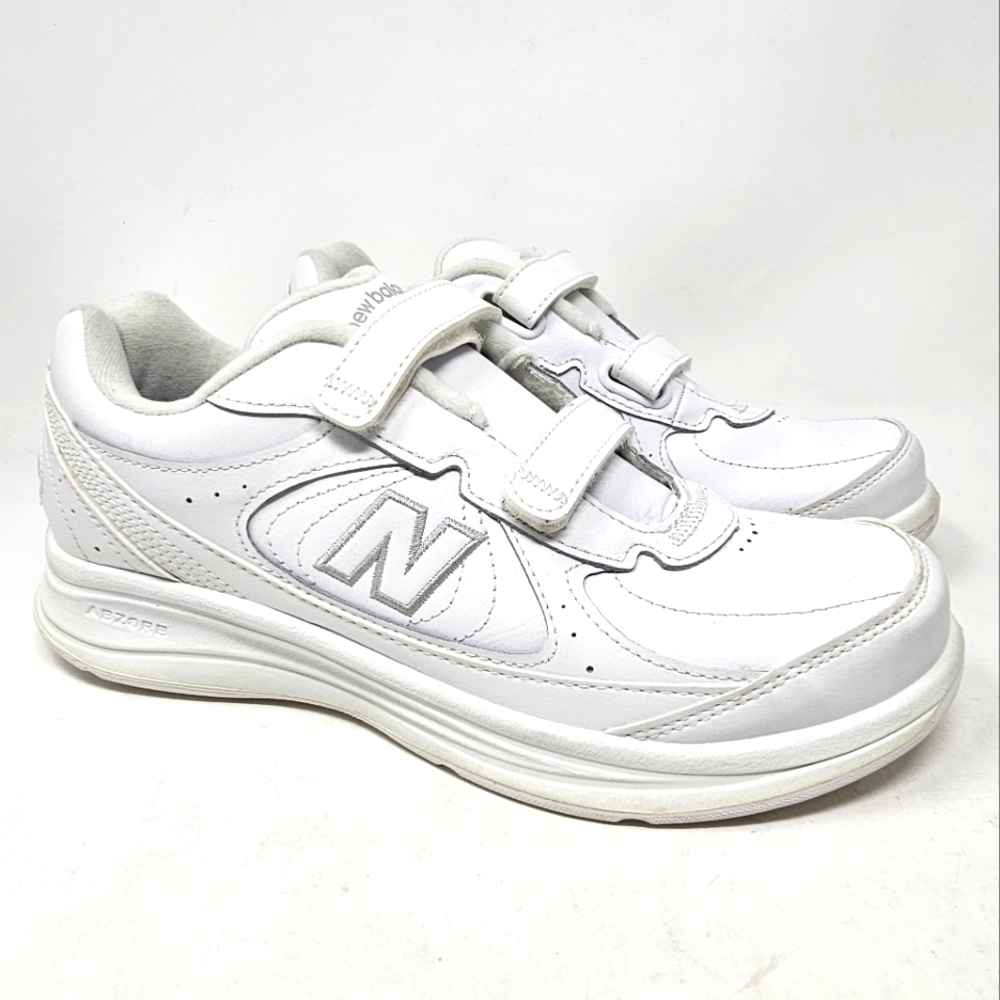 New Balance 557 Walking Shoes DSL-2 MW557VW Mens Size 7.5 White Straps Sneakers